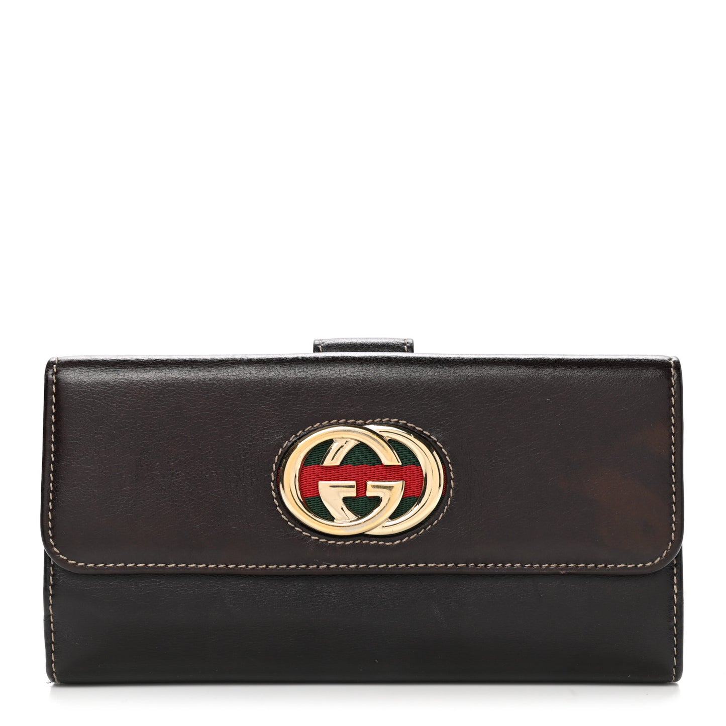 Calfskin Britt Continental Wallet Brown
