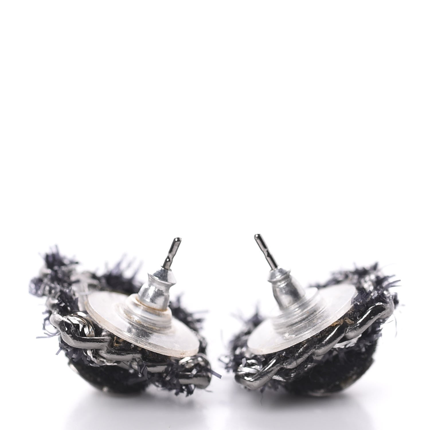 Chanel Ruthenium Enamel CC Earrings Black 3 of 5