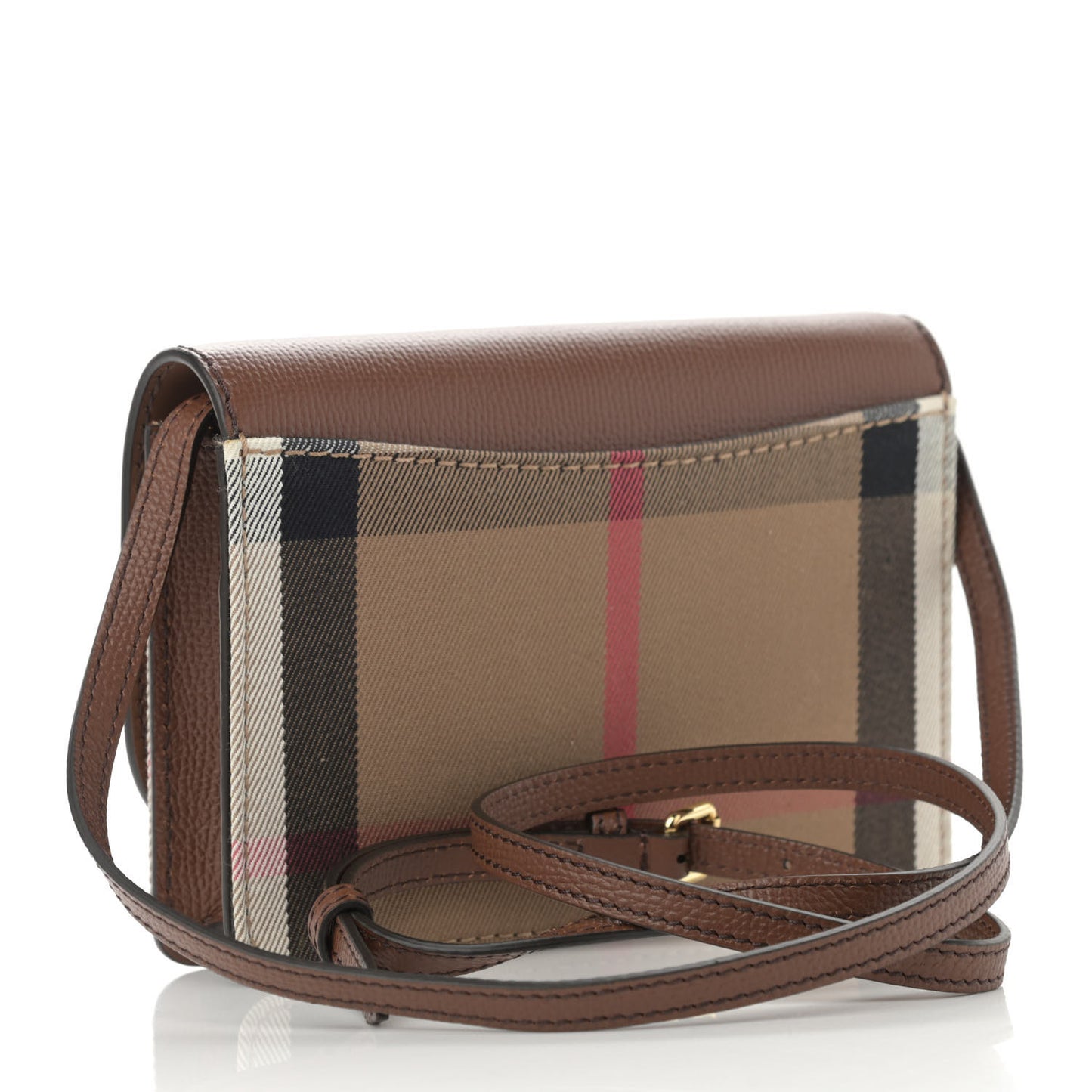 Grained Calfskin House Check Tartan Mix Hampshire Wallet On Chain Tan