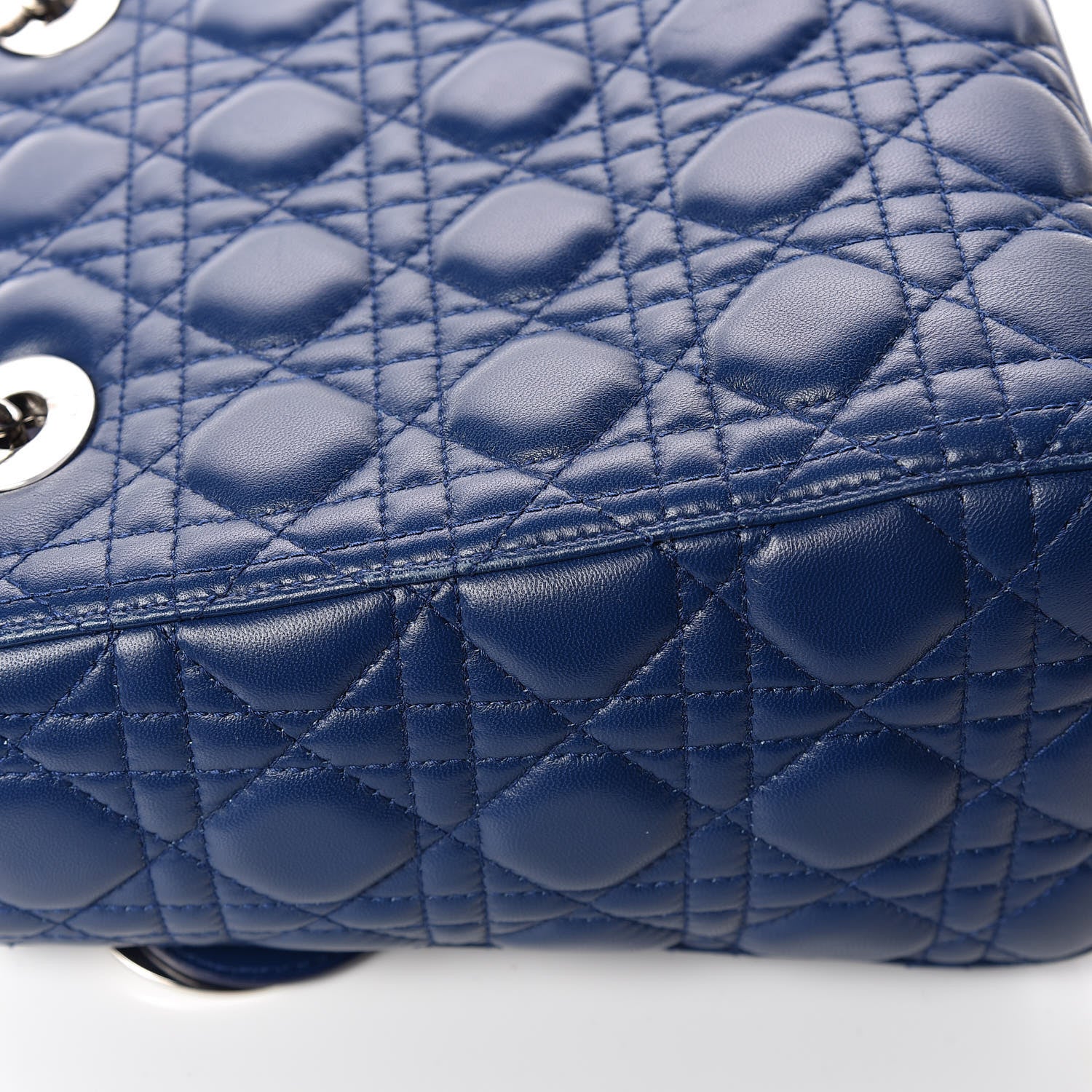 Christian Dior Lambskin Cannage Medium Lady Dior Navy 14 of 17
