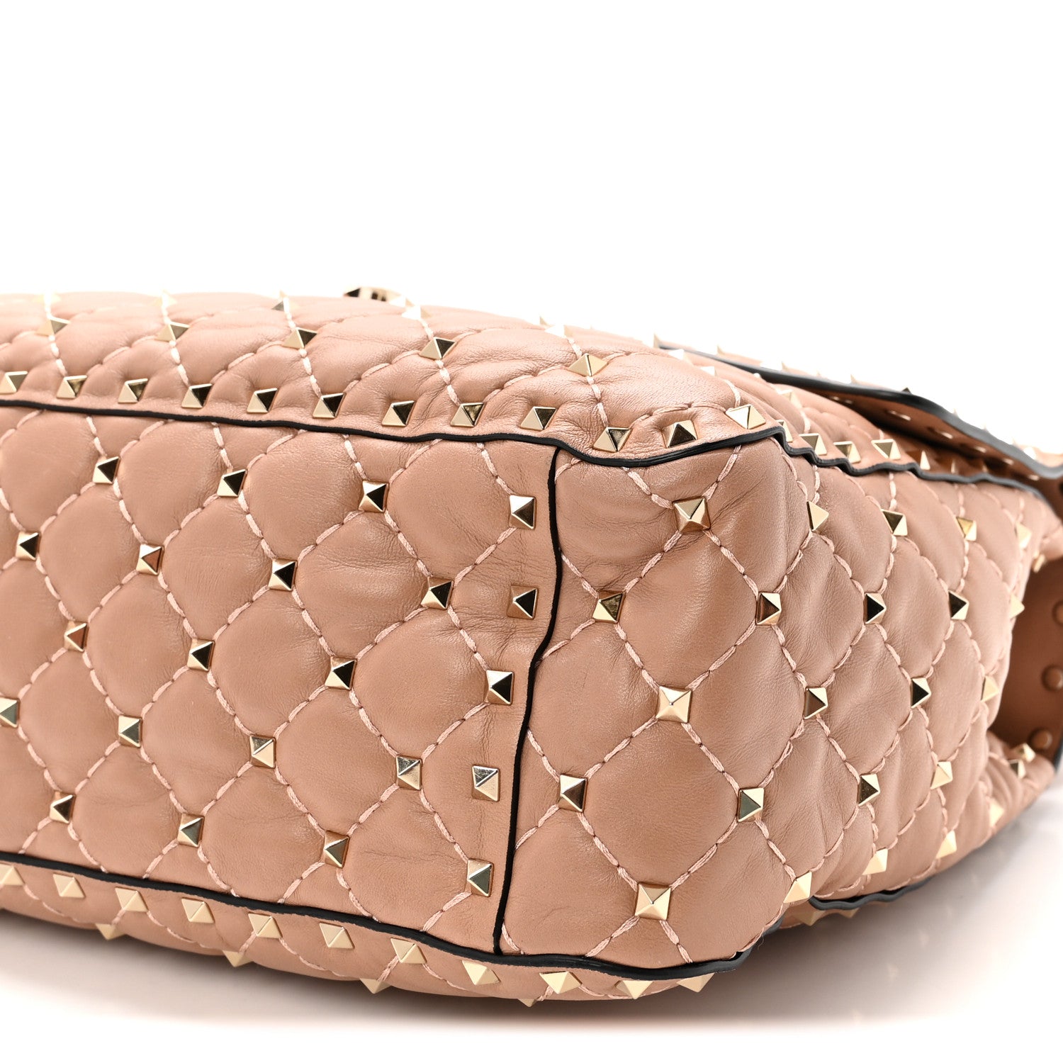 Valentino Garavani Nappa Large Rockstud Spike Shoulder Bag Poudre 9 of 9