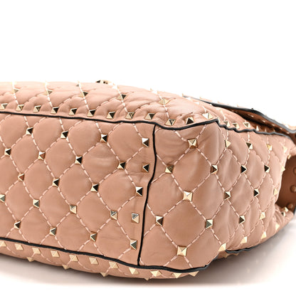 Valentino Garavani Nappa Large Rockstud Spike Shoulder Bag Poudre 9 of 9