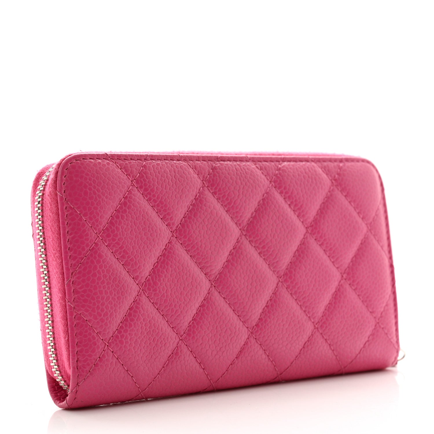 Chanel Caviar Quilted Small Zip Around Wallet Pink 3 of 13