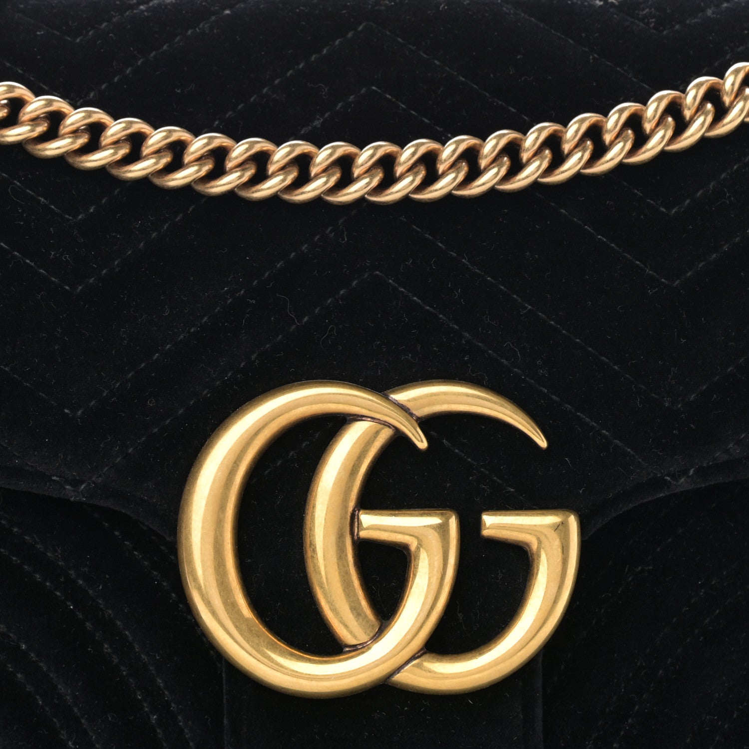 Gucci Velvet Matelasse Medium GG Marmont Shoulder Bag Black 8 of 10