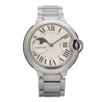 Cartier Stainless Steel 37mm Ballon Bleu De Cartier Moonphase Automatic Watch 1 of 5