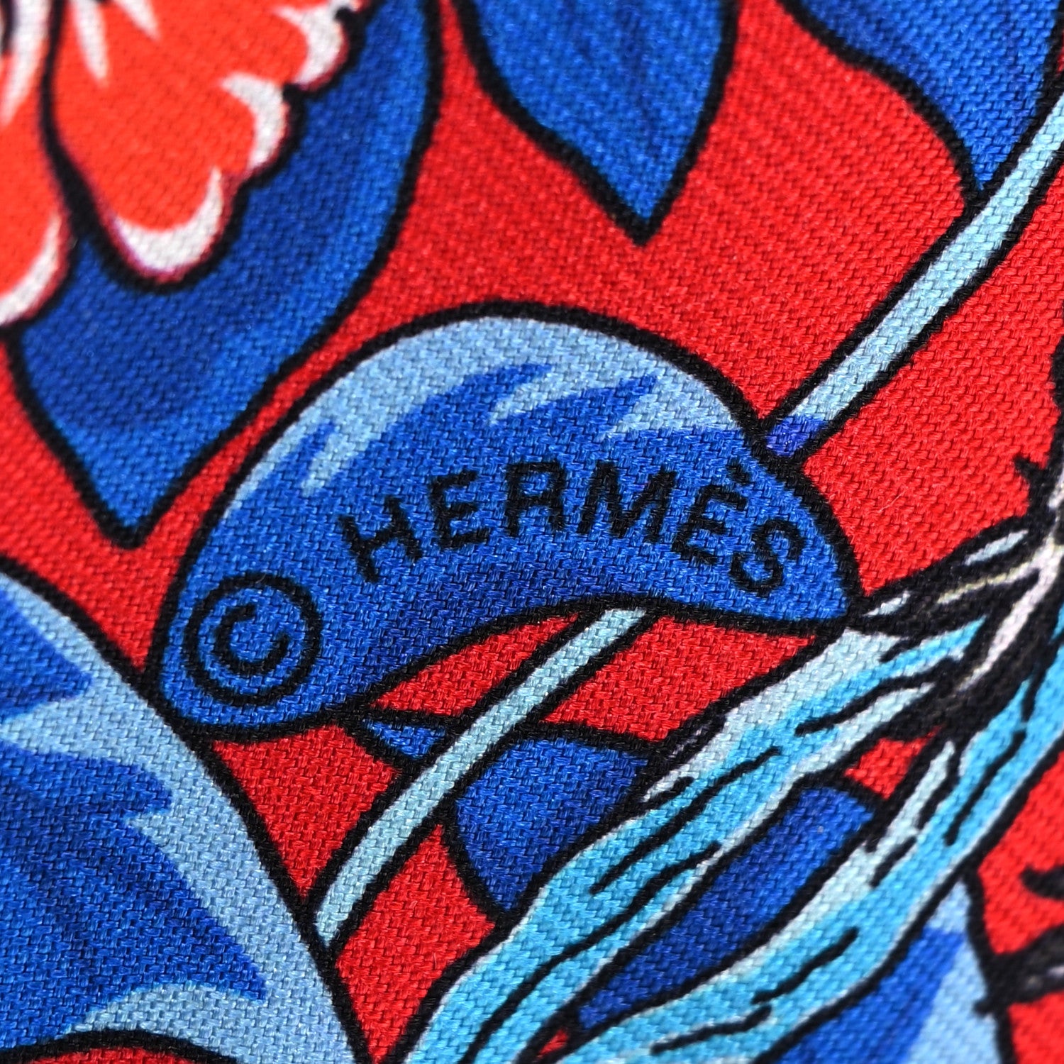 Hermes Silk Jungle Love Love Twilly Rouge Marine Fauve 3 of 4