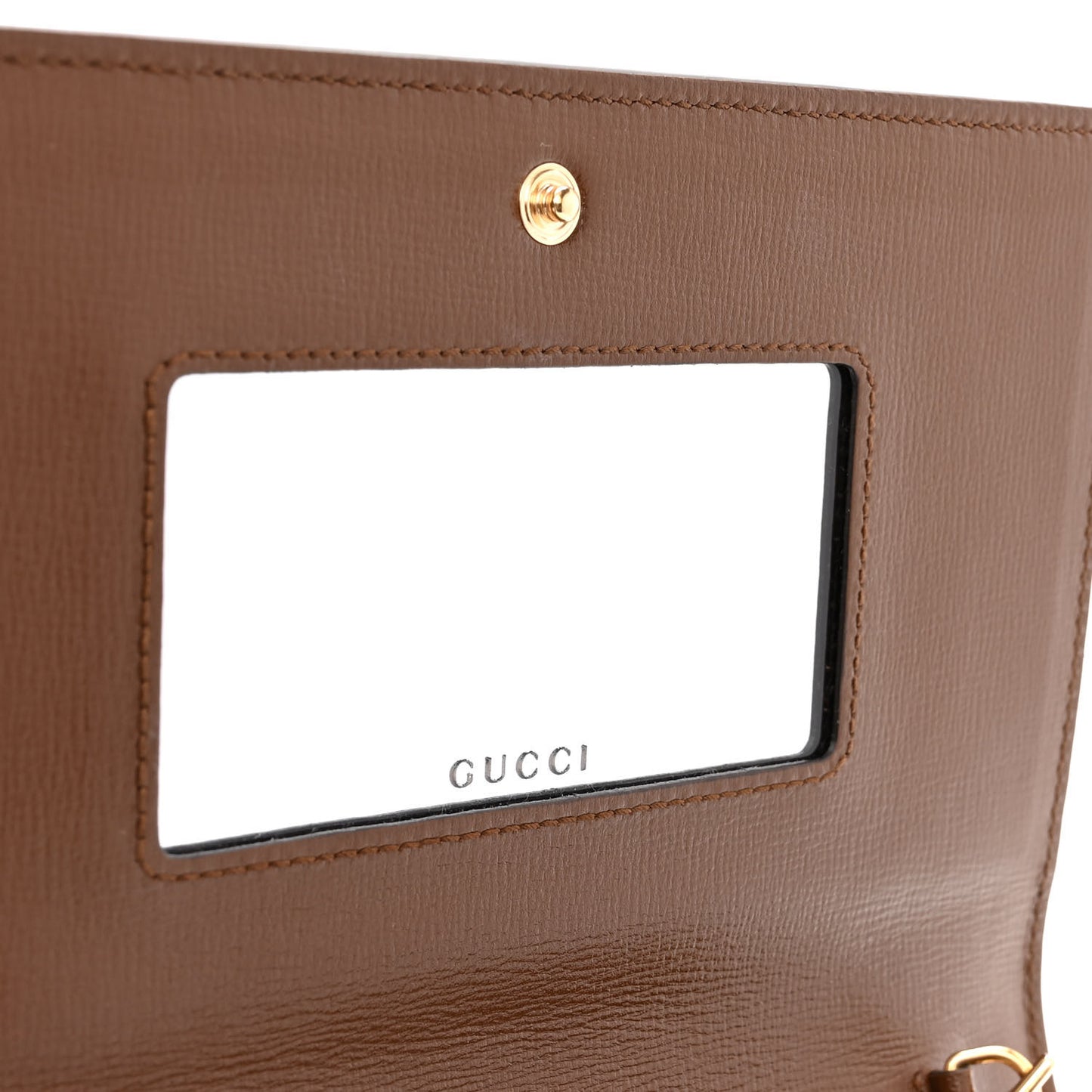 GG Supreme Monogram Script Logo Heart Wallet on Chain Beige Brown