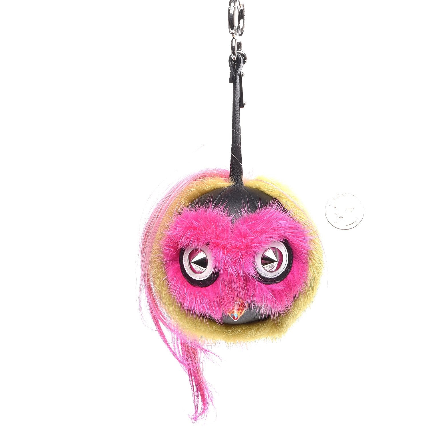 Fendi Mink Goat Fur Nappa QuTweet Coolibri Bag Bug Charm Verde Acido Fuxia Multicolor Black 3 of 6
