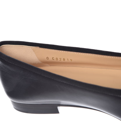 Chanel Lambskin Patent Cap Toe Ballerina Flats 37.5 Black 8 of 9