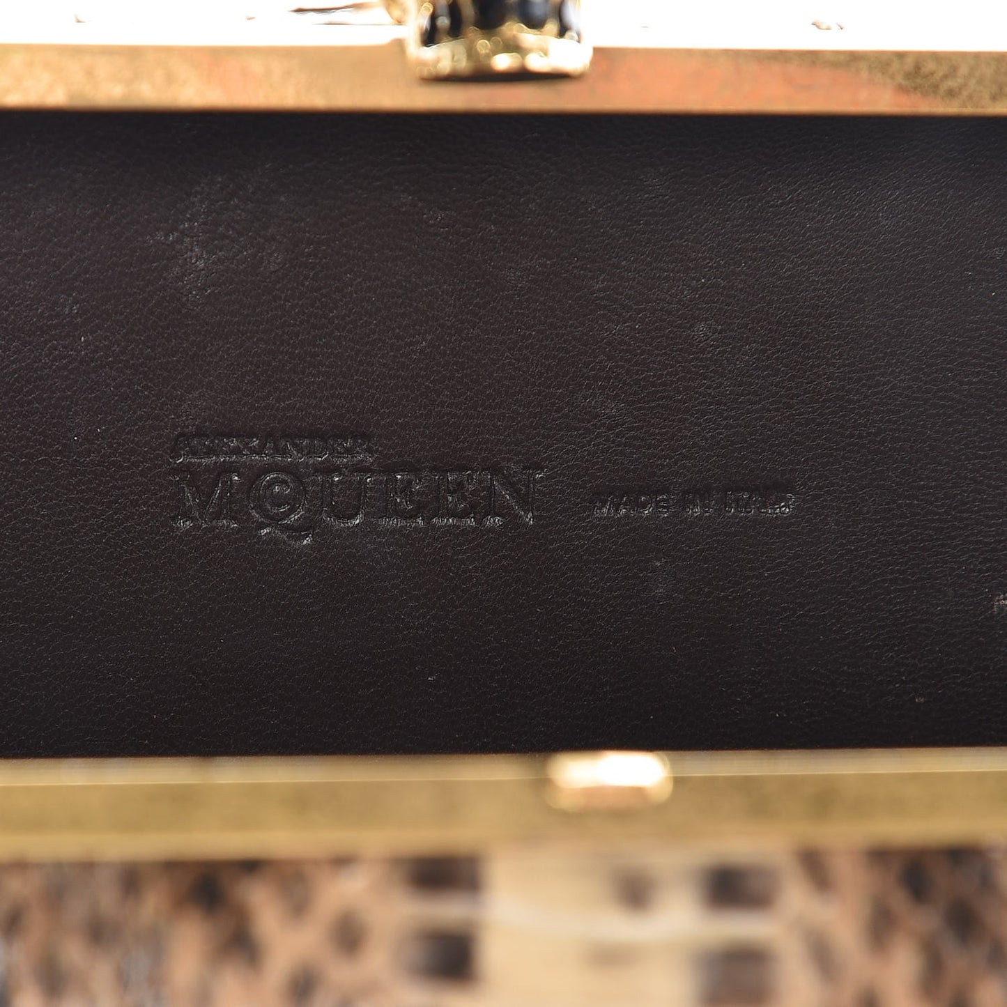 Python Skull Box Clutch Brown
