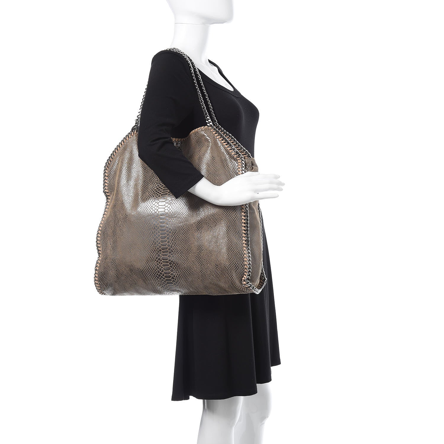 Stella McCartney Eco Python Big Falabella Tote Brown 2 of 9