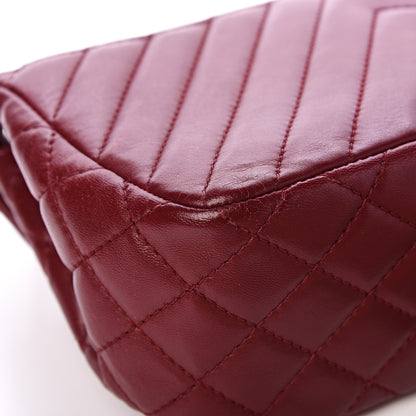 Chanel Lambskin Chevron Quilted Medium Surpique Flap Dark Red 11 of 15