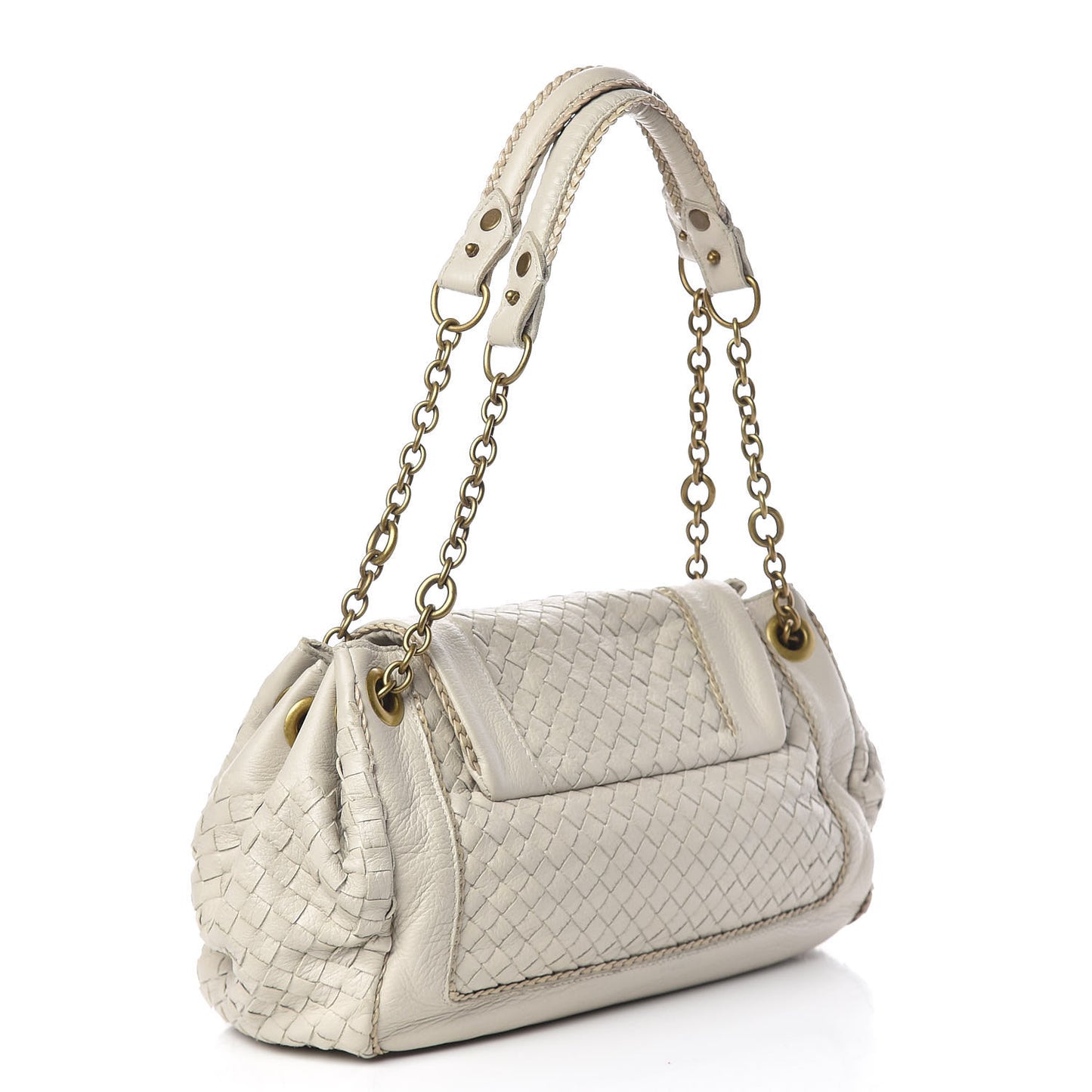 Nappa Intrecciato Napoli Shoulder Bag Cream