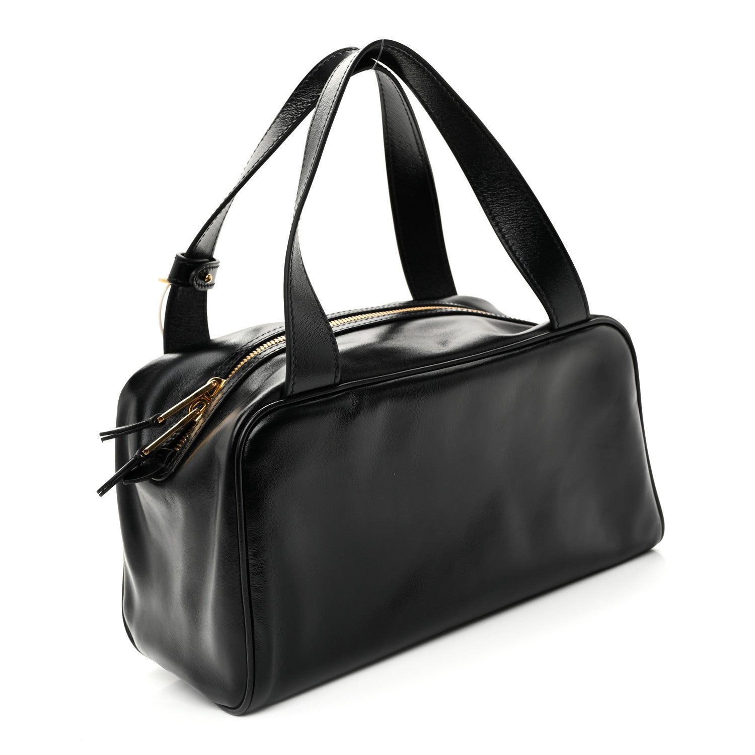 Miu Miu Vitello Lux Bauletto Top Handle Bag Black 5 of 17