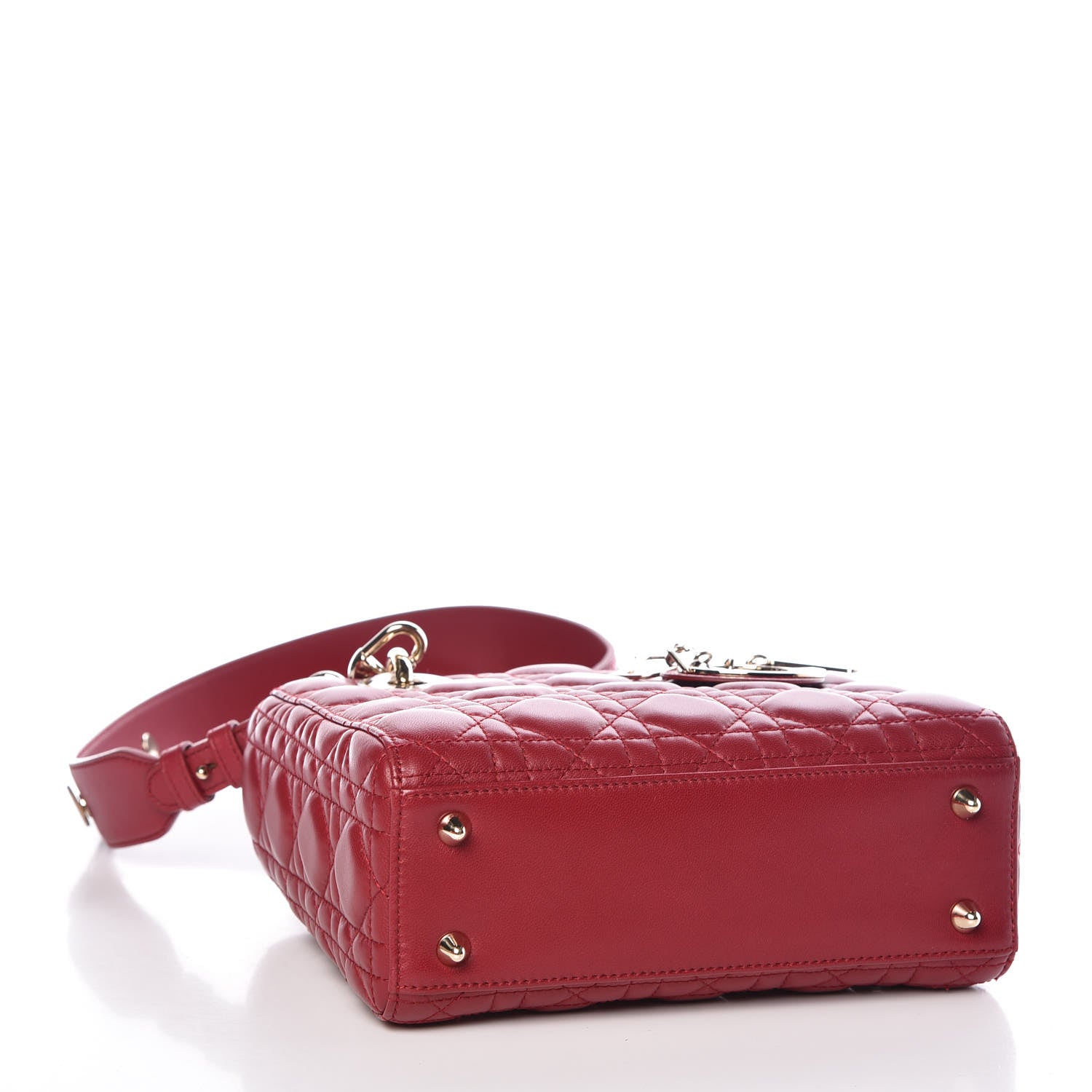 Christian Dior Lambskin Cannage Small My Lady Dior Red 4 of 12