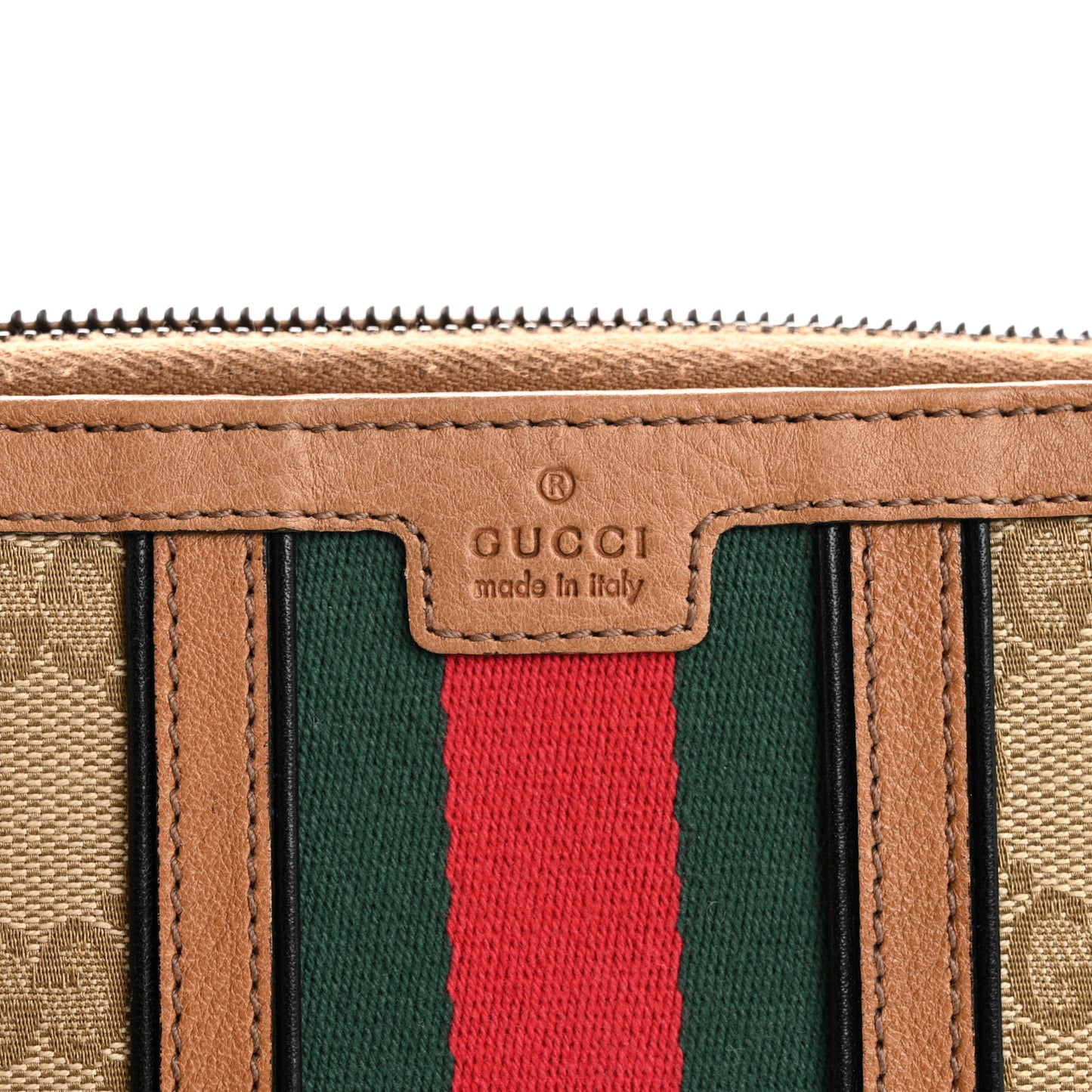 Monogram Web Rania Zip Around Wallet Khaki