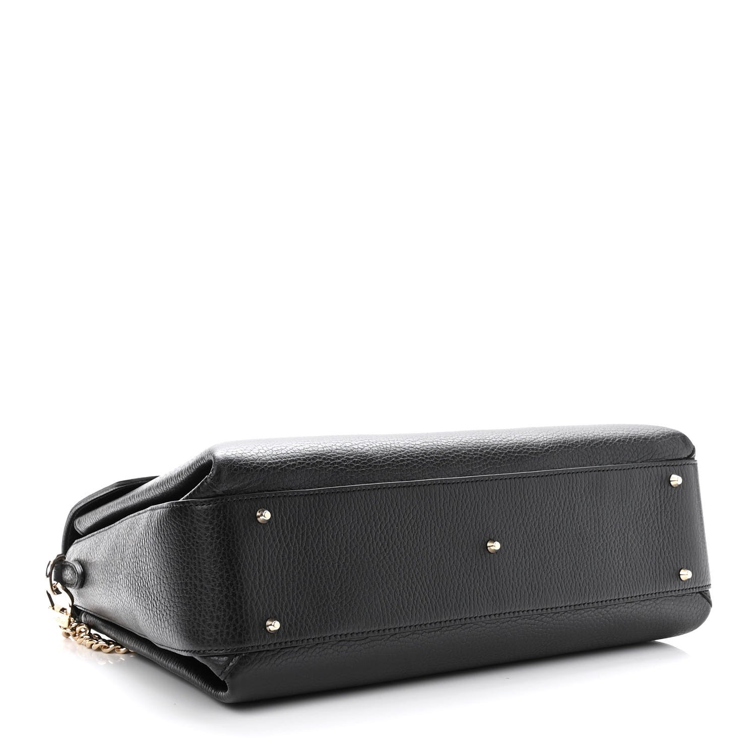 Gucci Dollar Calfskin Medium Interlocking G Top Handle Shoulder Bag Black 4 of 10