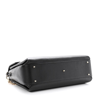 Gucci Dollar Calfskin Medium Interlocking G Top Handle Shoulder Bag Black 4 of 10