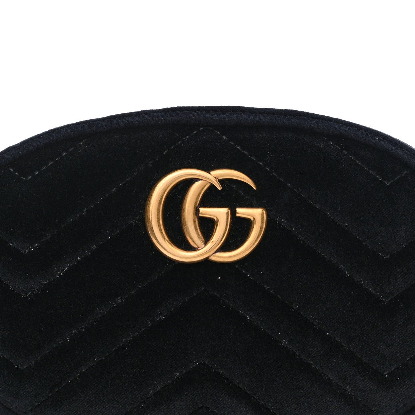 Velvet Matelasse GG Marmont Belt Bag Black