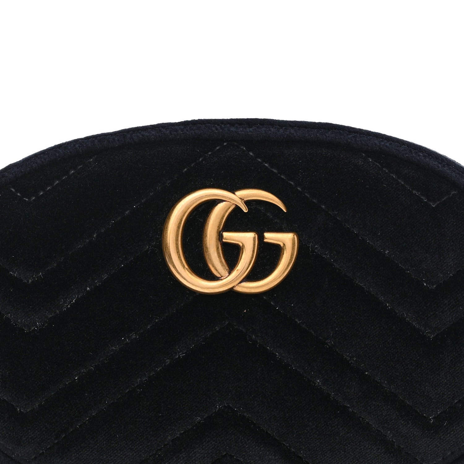 Gucci Velvet Matelasse GG Marmont Belt Bag Black 10 of 13