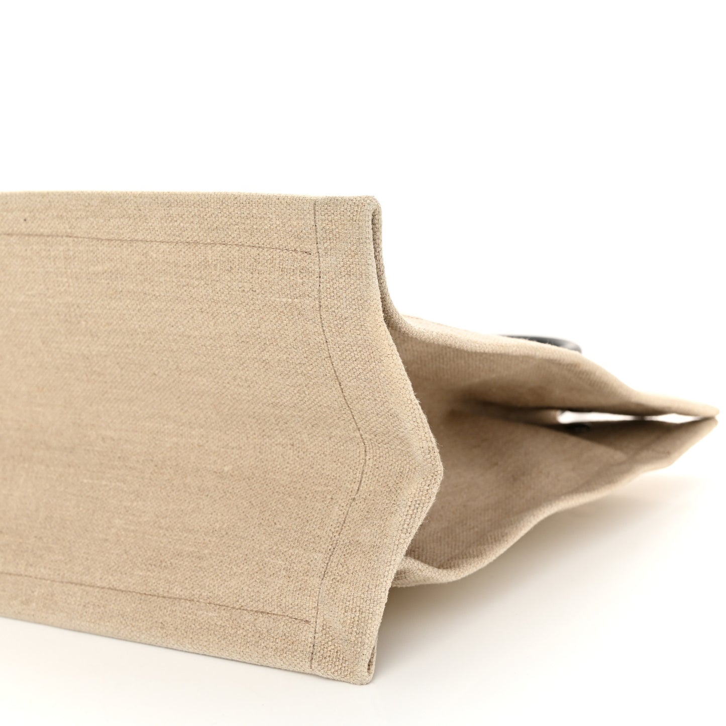 Linen Calfskin Small Rive Gauche Tote Greggio Natural