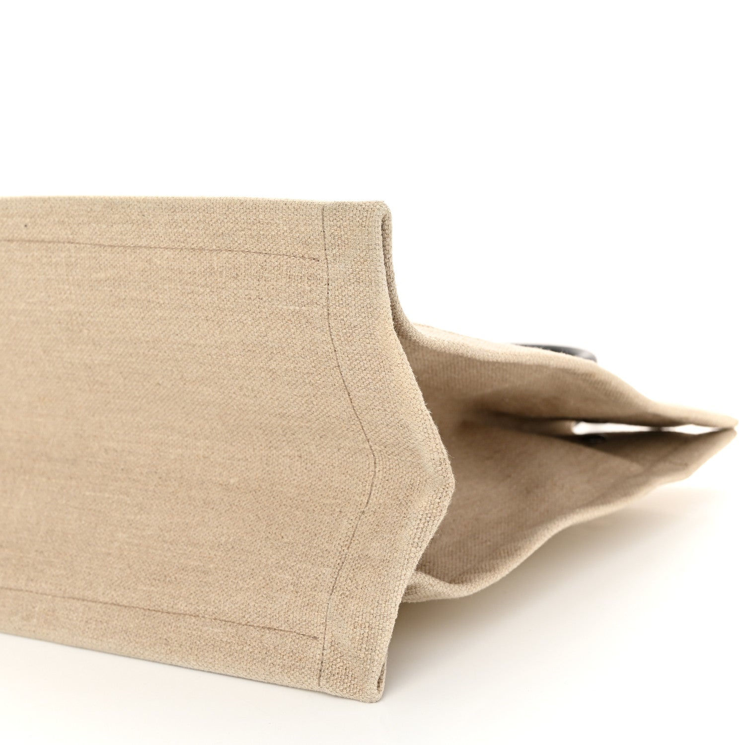 Saint Laurent Linen Calfskin Small Rive Gauche Tote Greggio Natural 10 of 12