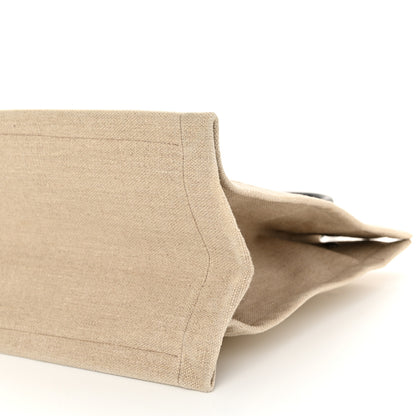 Saint Laurent Linen Calfskin Small Rive Gauche Tote Greggio Natural 10 of 12