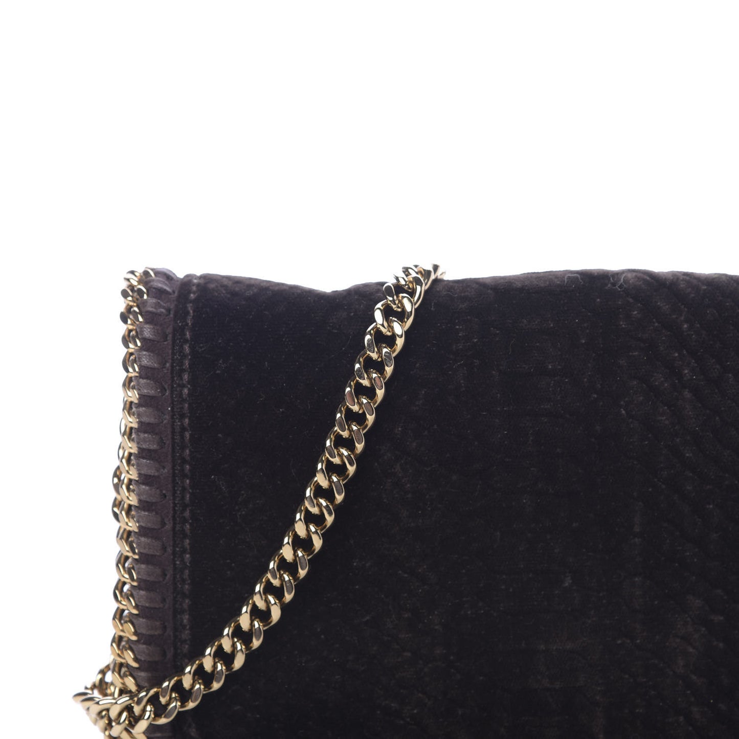 Velvet Python Embossed Falabella Crossbody Bag Bronze