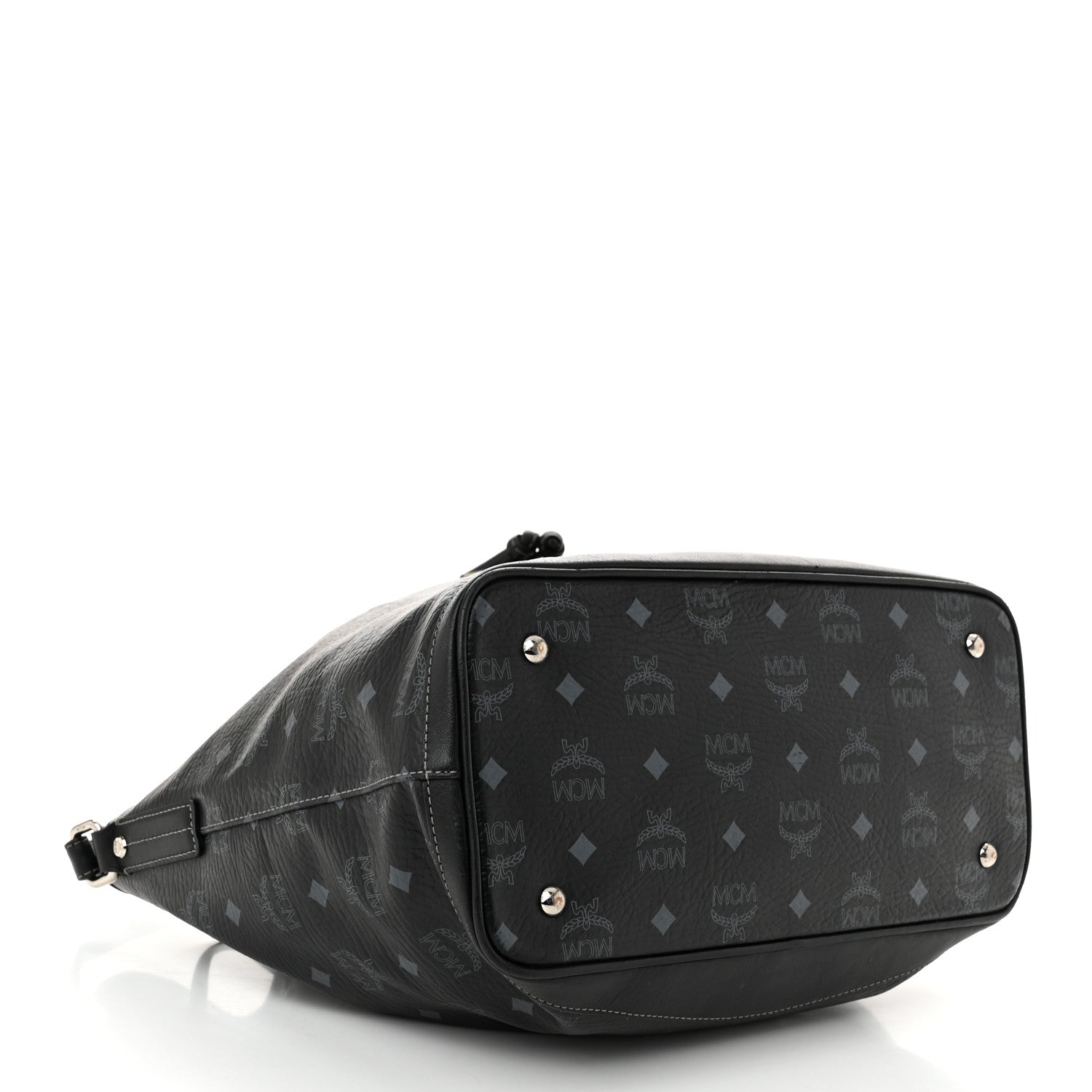 MCM Visetos Drawstring Bucket Bag Black 4 of 11