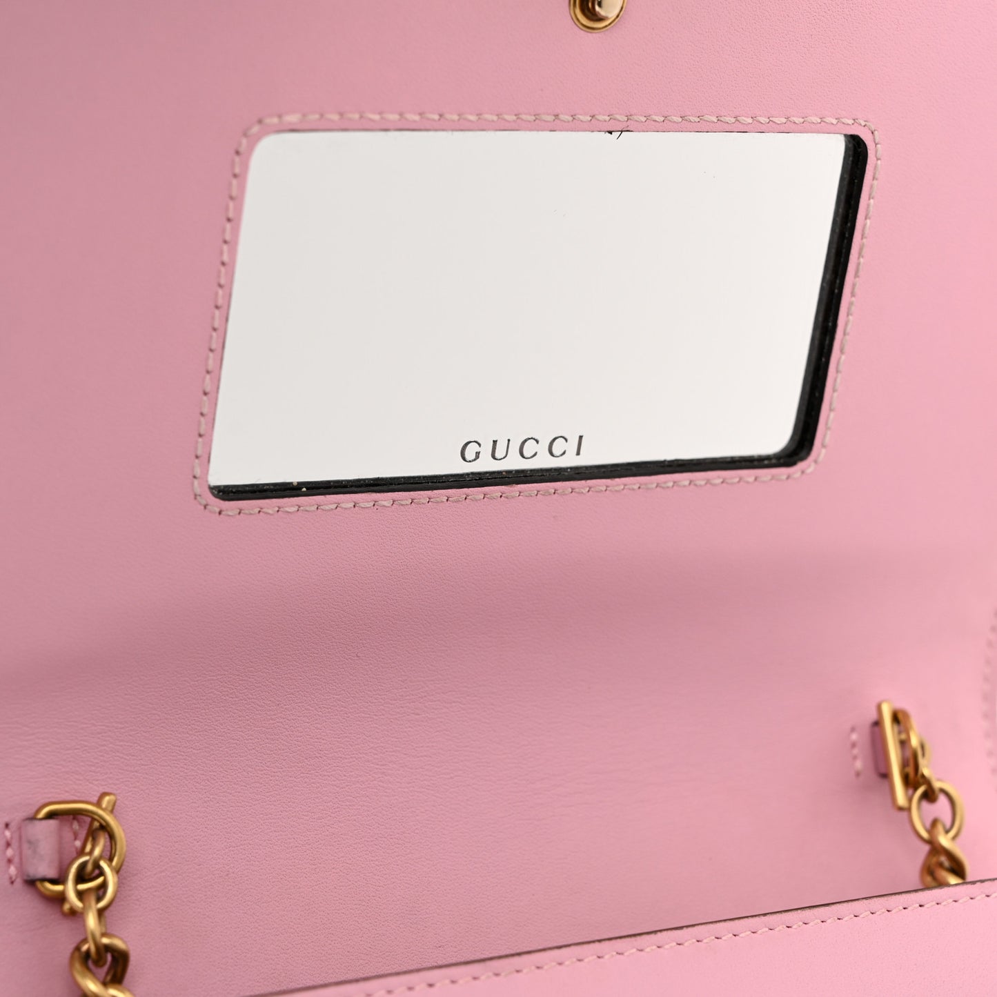 GG Supreme Monogram Strawberry Chain Wallet