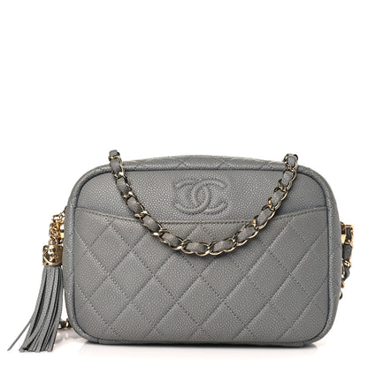 Chanel Caviar Quilted Coco Tassel Small Camera Case Grey 1 of 10