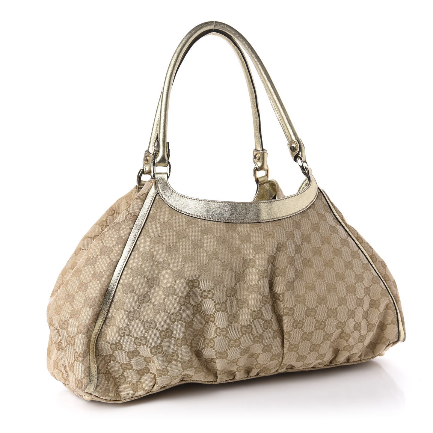 Monogram Large D Gold Hobo Metallic Gold