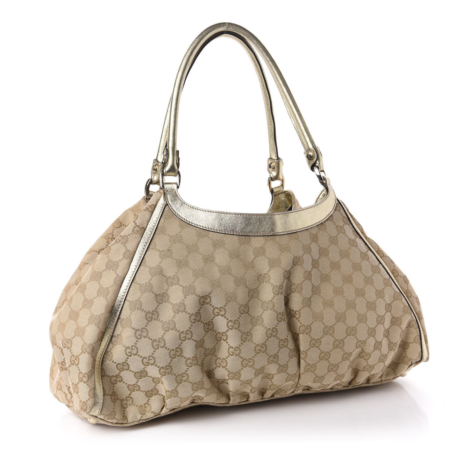 Gucci Monogram Large D Gold Hobo Metallic Gold 3 of 13