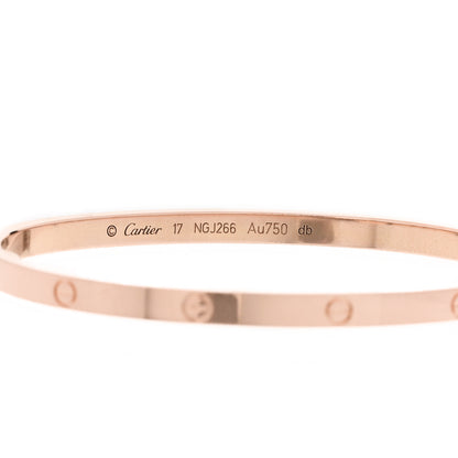 Cartier 18K Pink Gold Small LOVE Bracelet 17 5 of 6