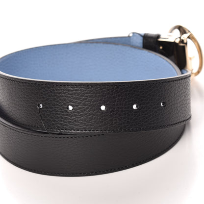 Gucci Dollar Calfskin 1973 Reversible Belt 90 36 Black Mineral Blue 5 of 6