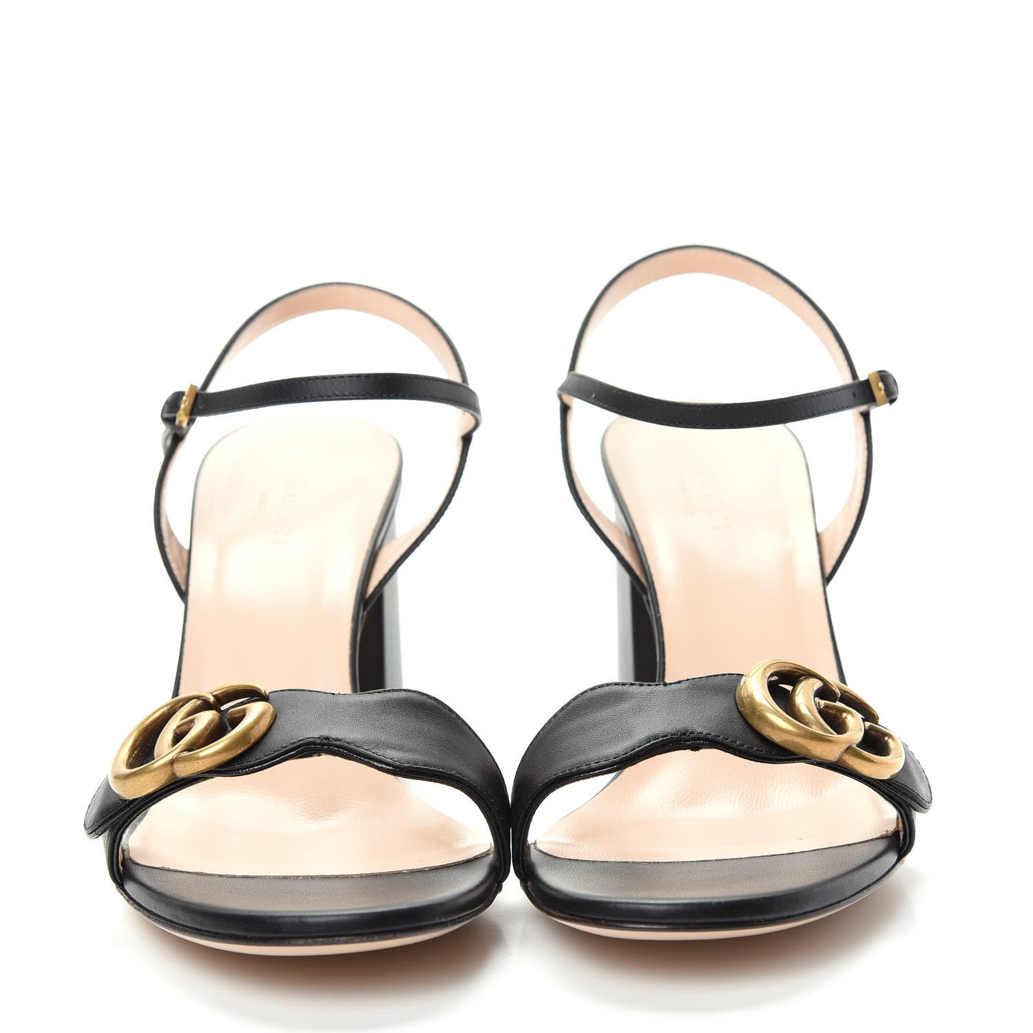 Gucci Lifford Calfskin GG Marmont Ankle Wrap 75mm Sandals 38 Black 2 of 10