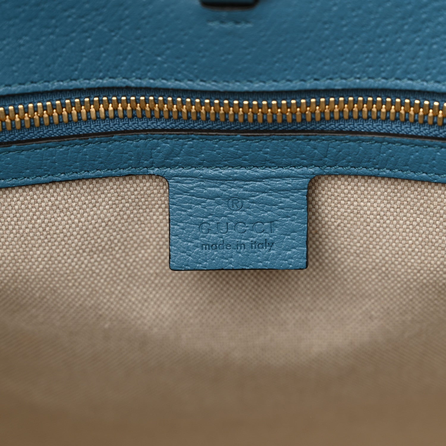 Gucci Fabric Embroidered Hawaii Striped Tote Bag Blue 6 of 10