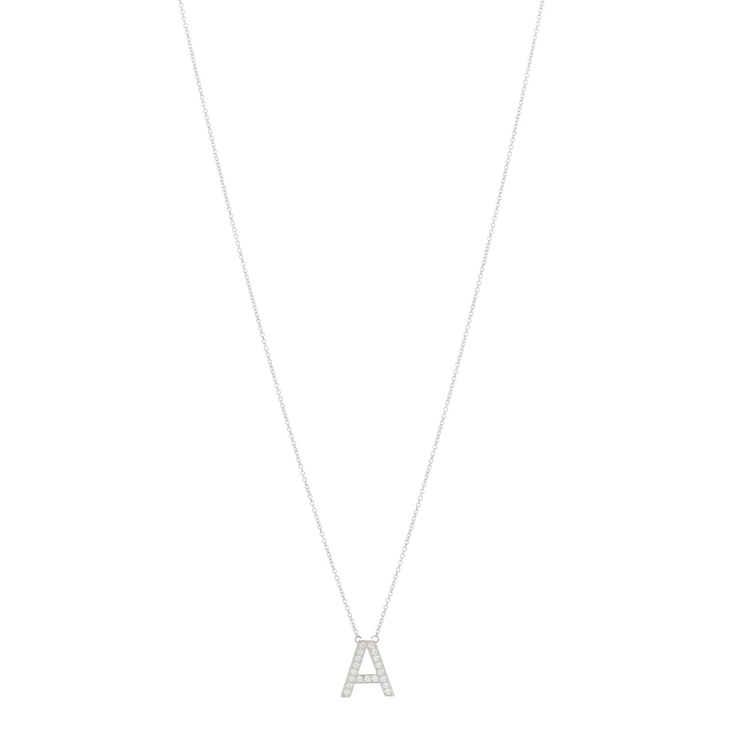 Platinum Diamond Letters A Pendant Necklace