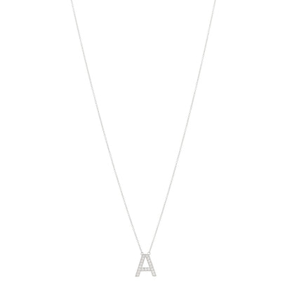 Tiffany Platinum Diamond Letters A Pendant Necklace 1 of 3