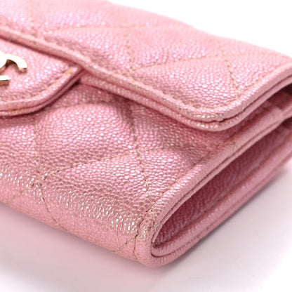 Chanel Iridescent Caviar Quilted Flap Card Holder Rose Pink 5 of 11