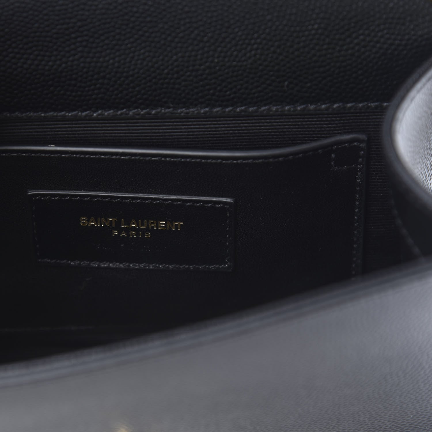 Saint Laurent Grain De Poudre Small Monogram Kate Satchel Black 6 of 10