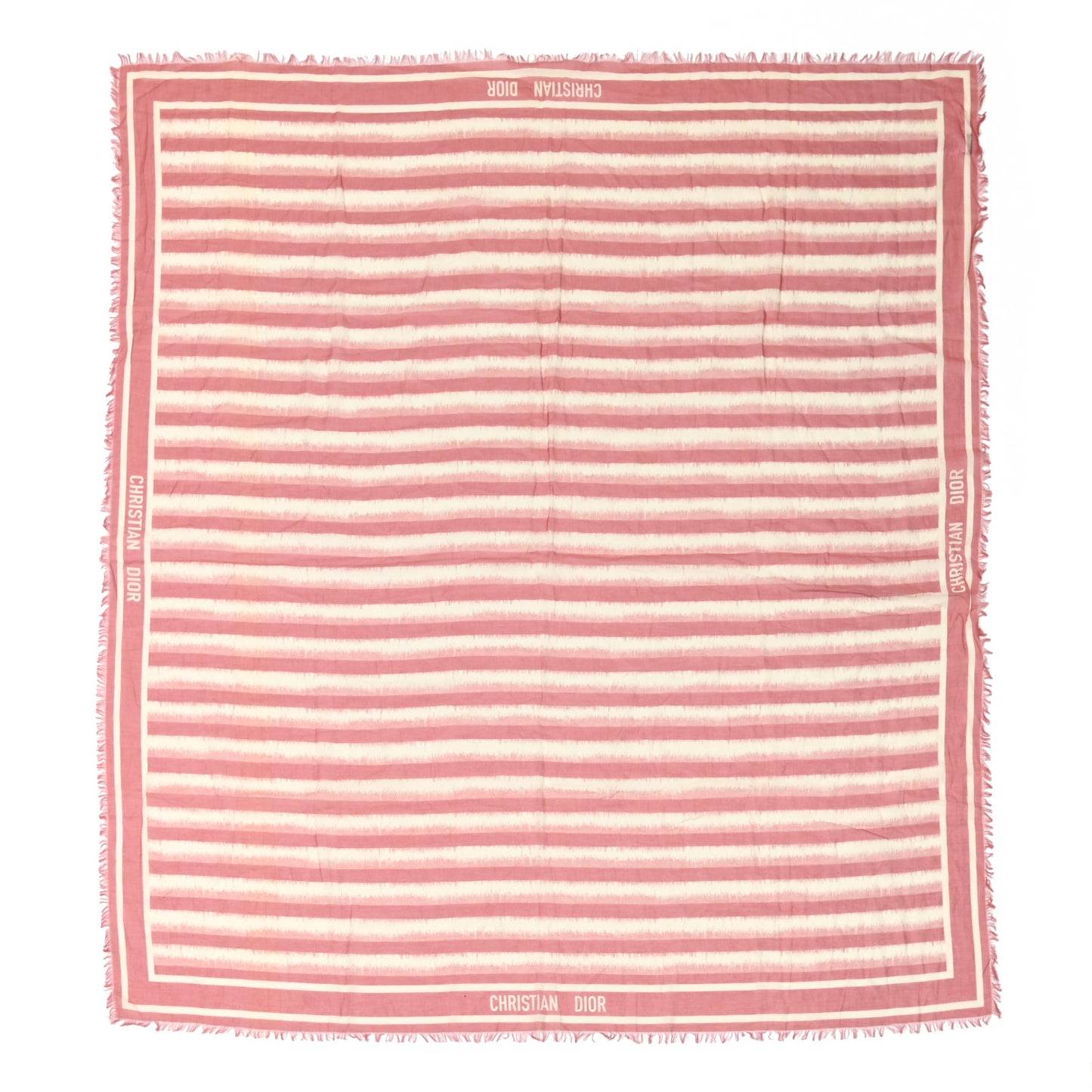 Cotton Striped Scarf Pink