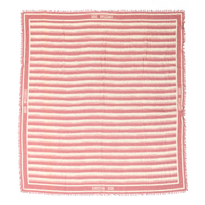 Christian Dior Cotton Striped Scarf Pink 1 of 3