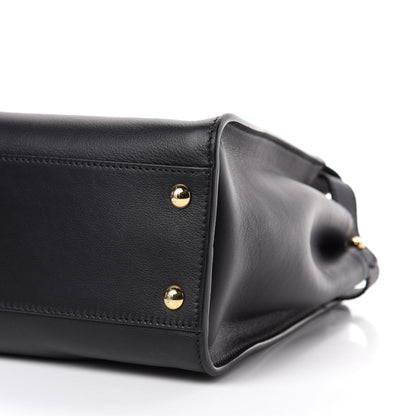 Fendi Vitello Seta Shiny Nappa Medium Peekaboo Iconic Satchel Black 8 of 12