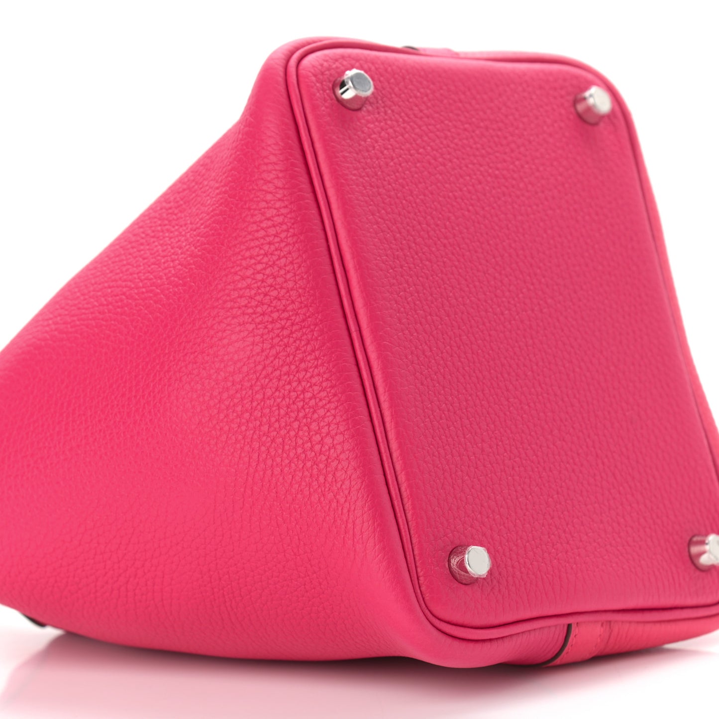 Taurillon Clemence Tri-Color Picotin Lock 18 PM Rose Extreme Rose Mexico Rouge De Coeur