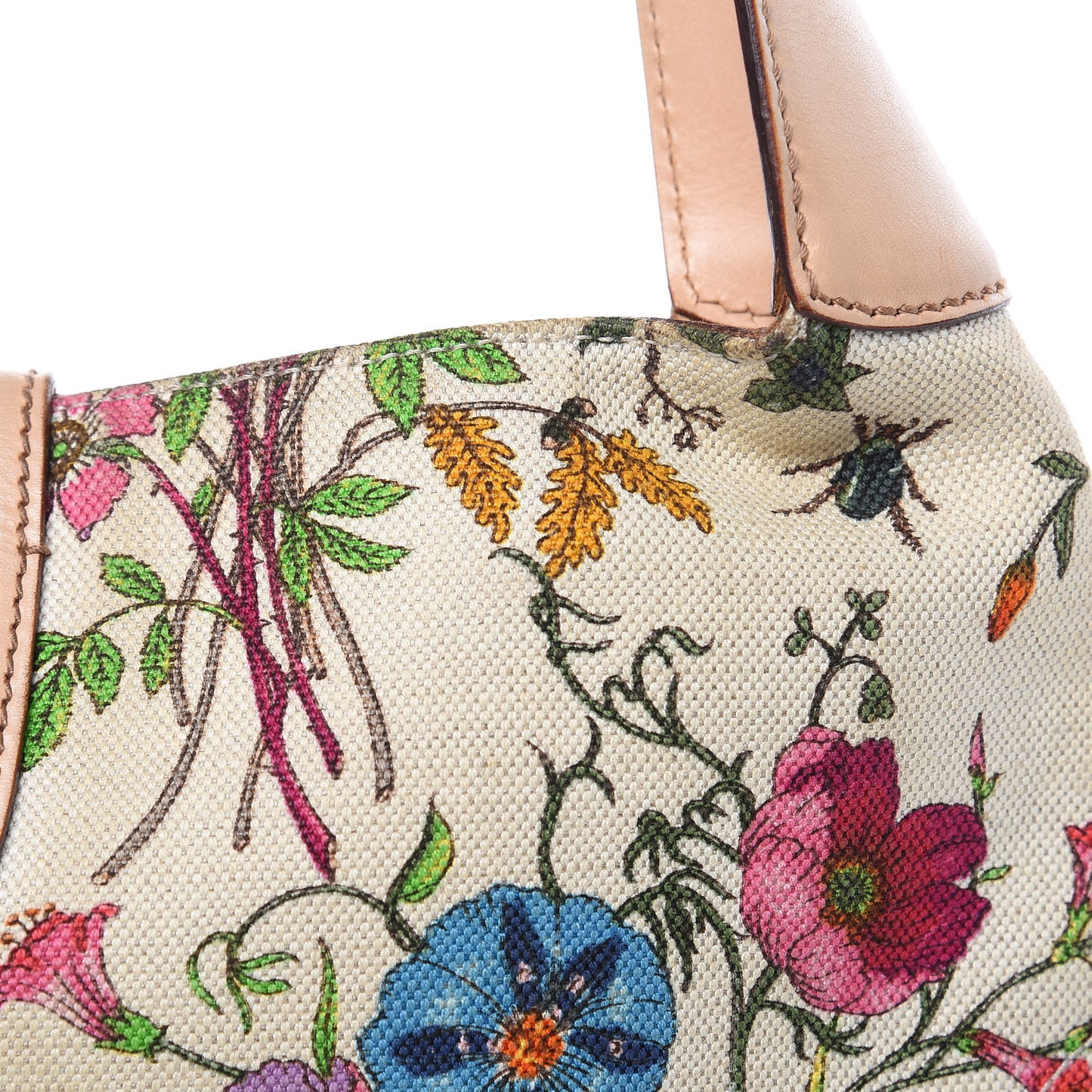 Canvas Floral Flora Small Jackie O Hobo White