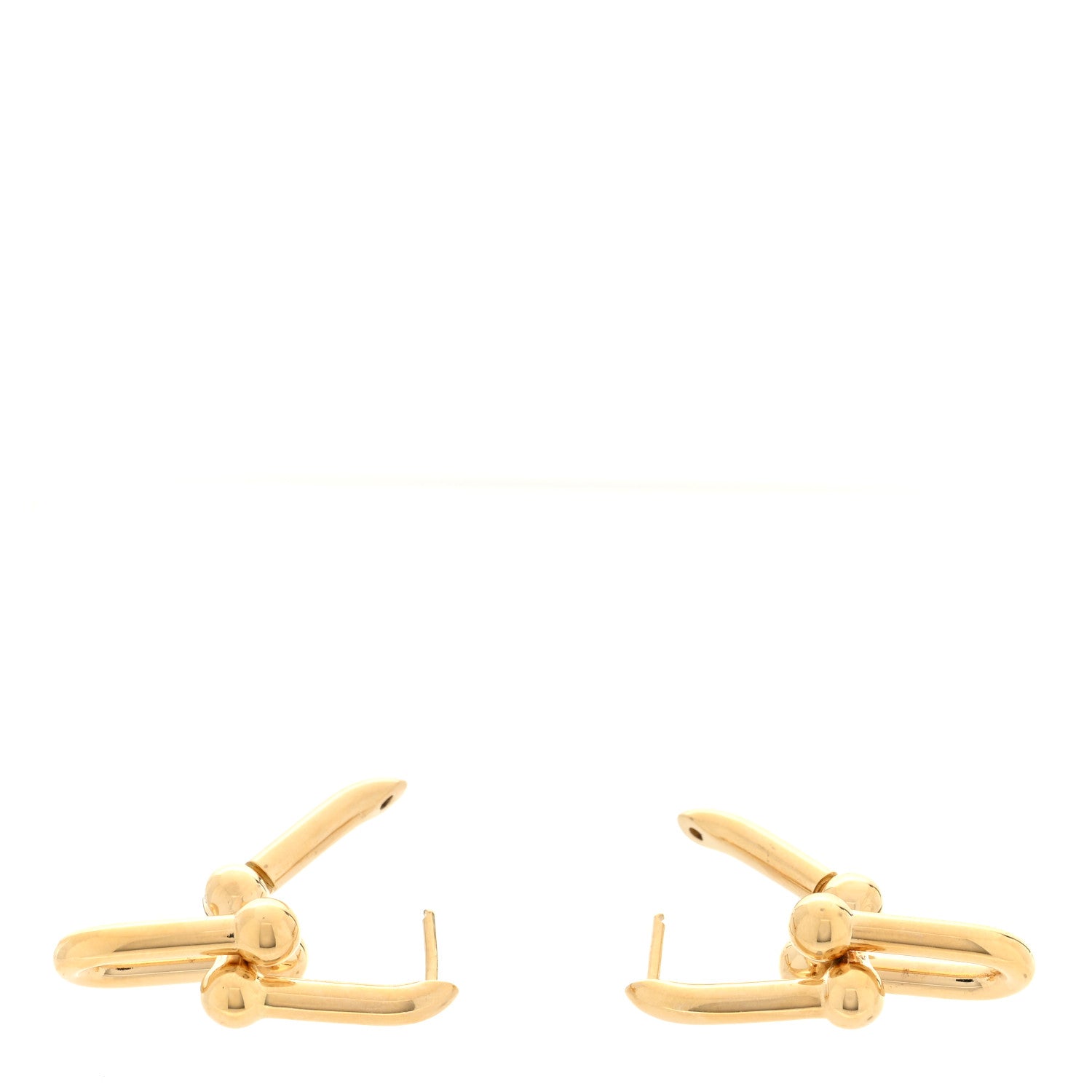 Tiffany 18K Yellow Gold Medium HardWear Link Earrings 3 of 5