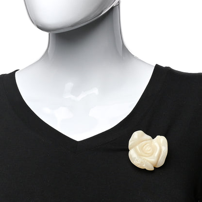 Chanel Resin CC Camellia Brooch White 2 of 7
