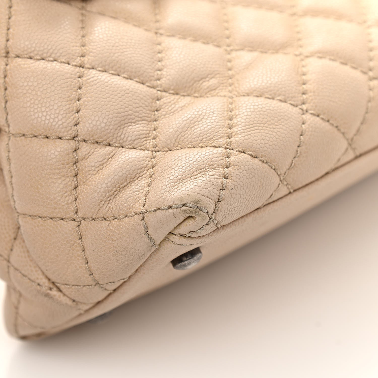 Chanel Caviar Quilted Medium Coco Handle Flap Light Beige 9 of 25