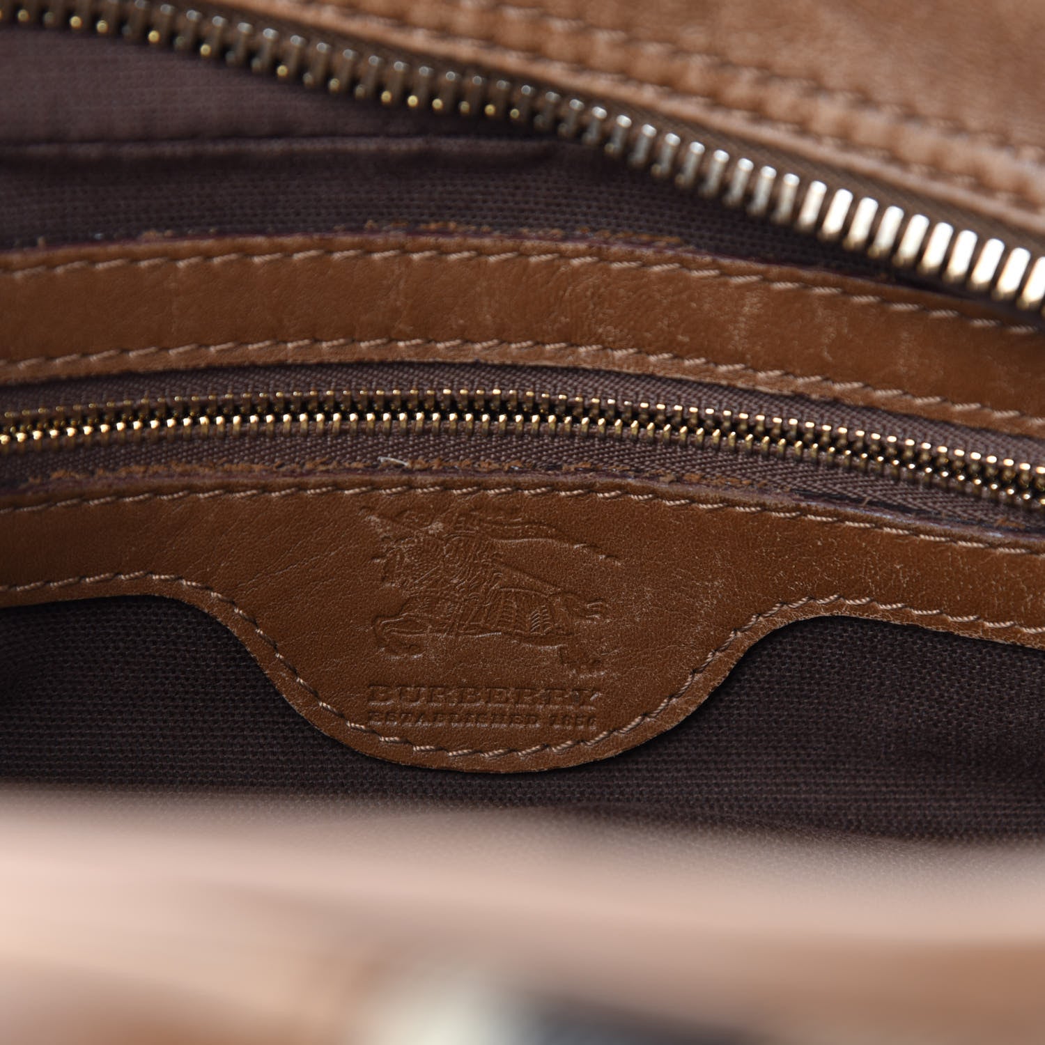 Burberry House Check Satchel Saddle Brown 12 of 15